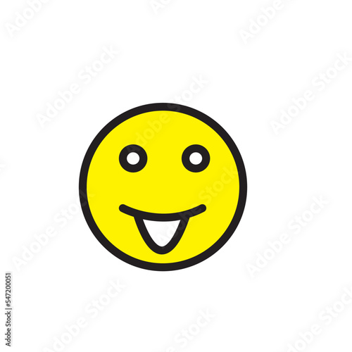 Emoticon smile flat style illustration