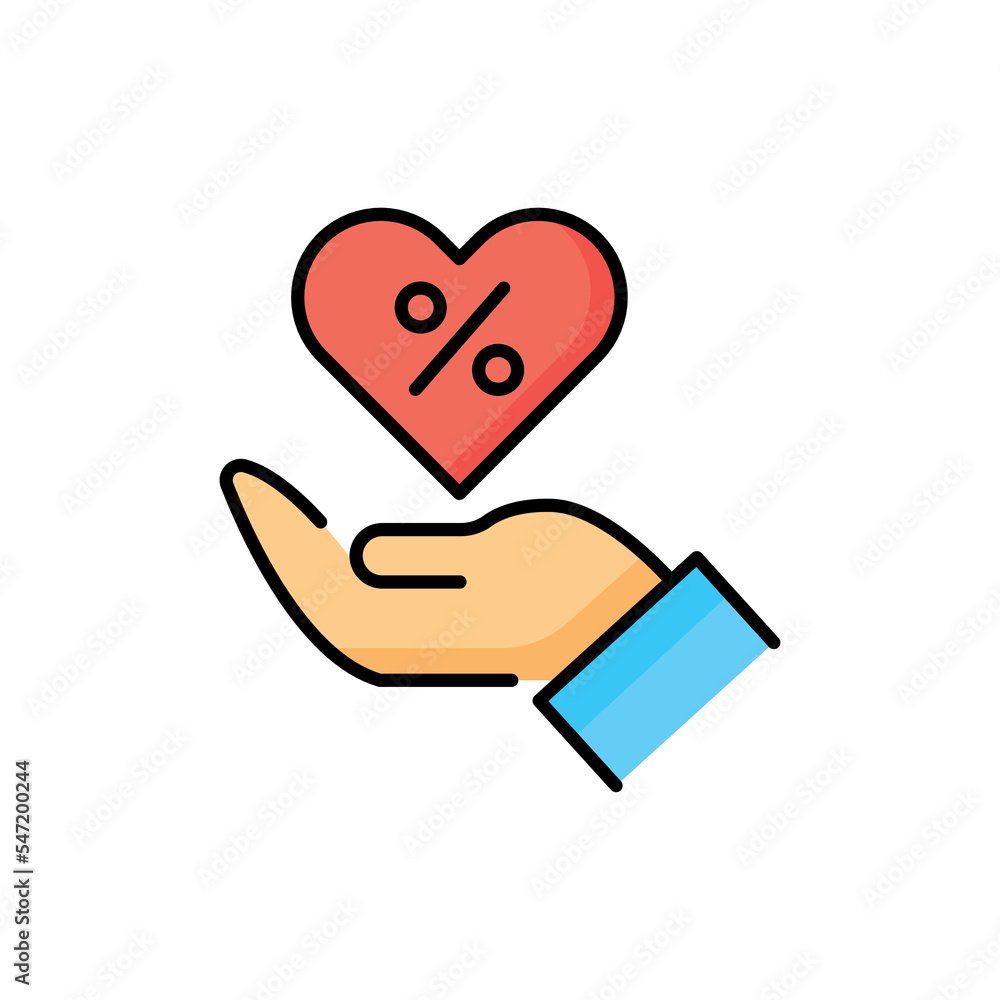 Donate interest line icon. Business crowdfunding Donate interest line icon. Business crowdfunding