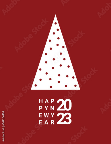 Christmas greetings minimalist card typography. Simple design new year 2023 card vector.