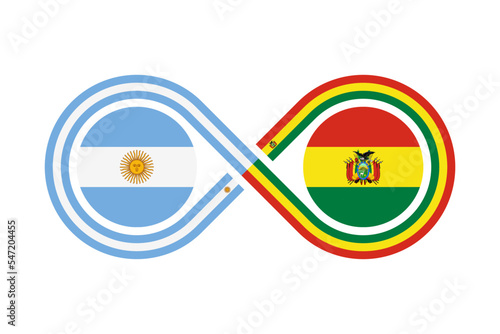unity concept. argentina and bolivia. vector illustration isolated on white background
