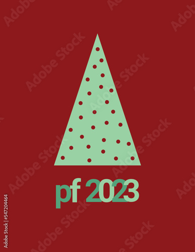 PF 2023. Pour féliciter 2023. New year 2023 greetings card. Christmas greetings minimalist card typography.