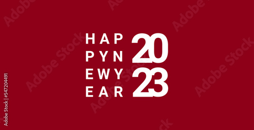 Christmas greetings minimalist card typography. Simple design new year 2023 card vector.