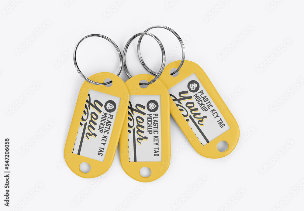 Plastic Key Tag Mockup Stock Template Adobe Stock