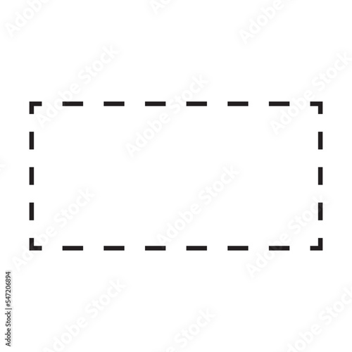Rectangle shape dashed icon vector symbol for creative graphic design ui element in a pictogram illustration