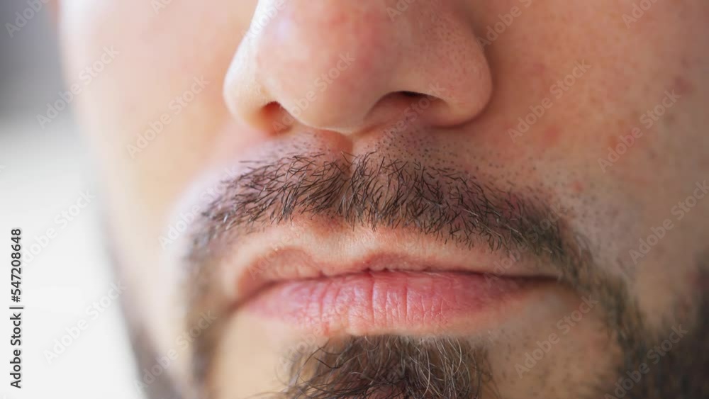 Man Chewing Wet Moist Nicotine Tobacco Snus Man Chewing Wet Moist Nicotine Tobacco Snus
