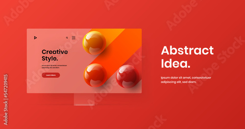 Premium presentation vector design concept. Isolated computer display mockup web project illustration.