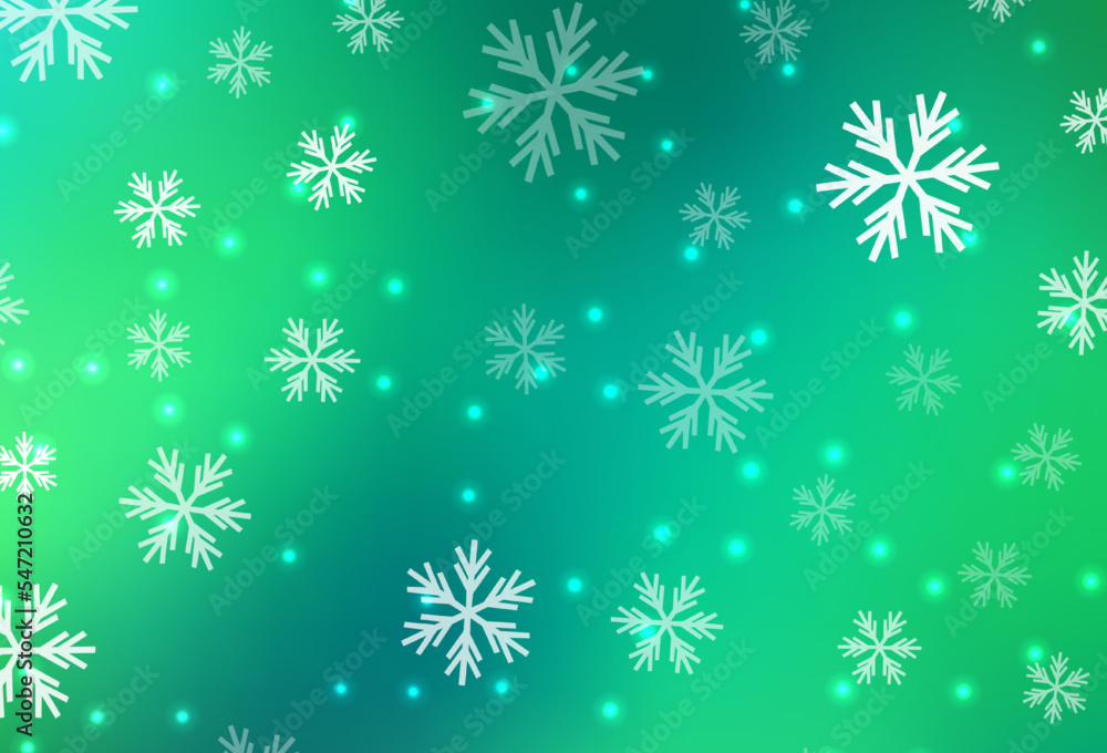 Light Green vector background with xmas snowflakes, stars. Light Green vector background with xmas snowflakes, stars.