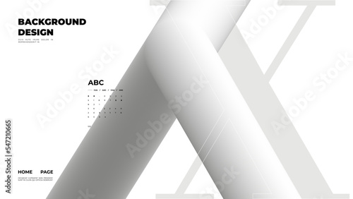 Abstract web page, homepage, landing page concept. Strict and discreet background. Type and 3D shapes.	