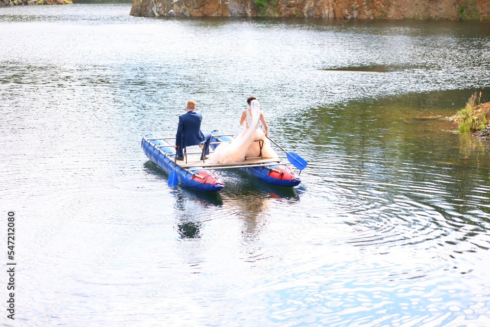 couple on canoe