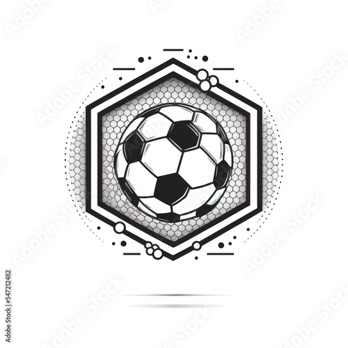 Football flat icon  soccer ball  shield with stars and laurel wreath. Sport games. Vector illustration  isolate. Logo Football sport team club league logo with soccer football on white background