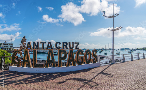 The harbor of "Santa Cruz", the largest island of the Galapagos Islands