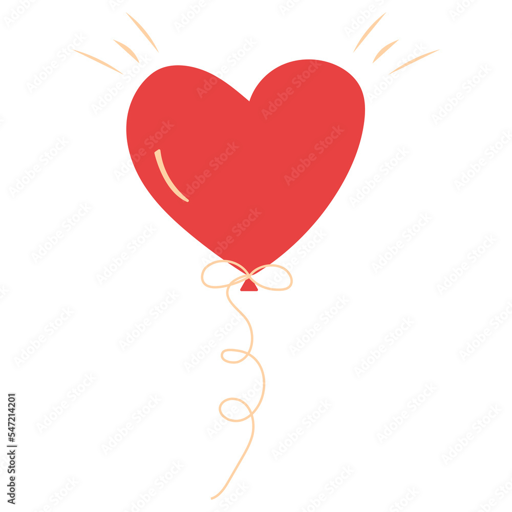 heart-shaped balloon on a white background