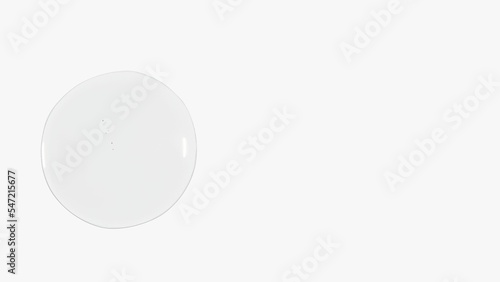 Top view of a transparent color gel on a white background