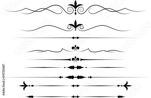 black and white set of delimiters for text, dividers
