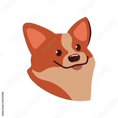 Vector image of a corgi. Logo. Vinyl and textile print. White background.