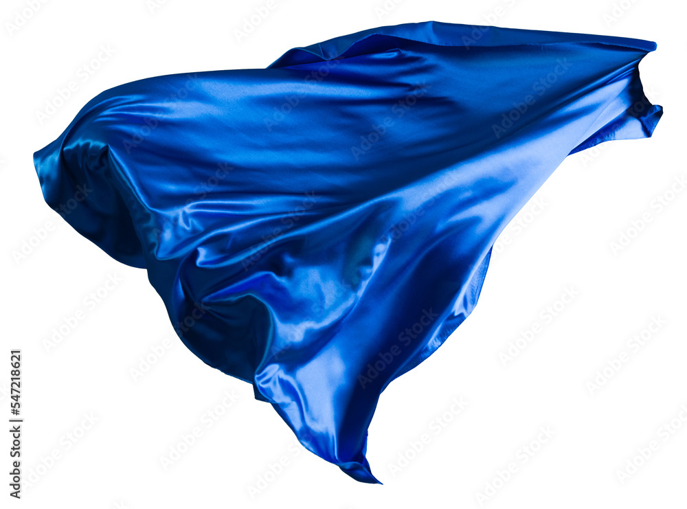 Blue cloth flutters