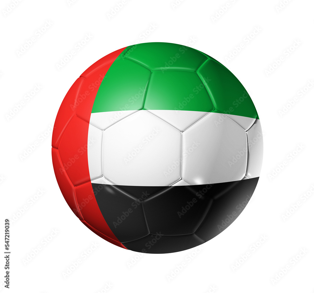 Soccer football ball with United Arab Emirates flag Soccer football ball with United Arab Emirates flag