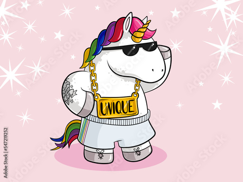Rapper Comic Einhorn