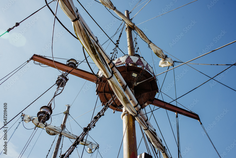 ship mast and ropes ship mast and ropes