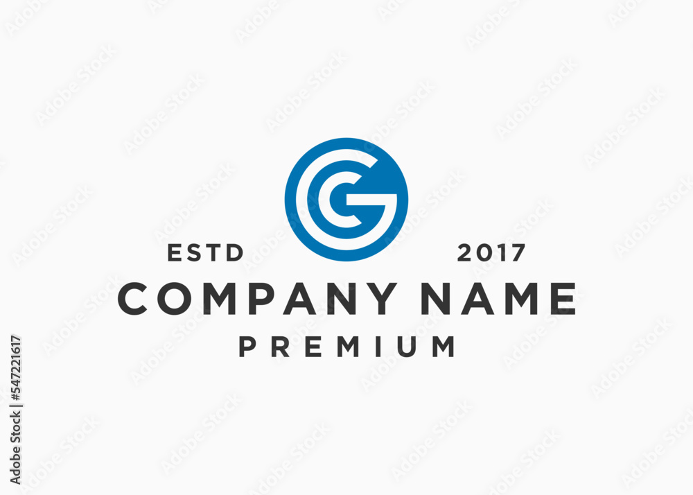 letter gc with circle logo design vector illustration template Stock ...