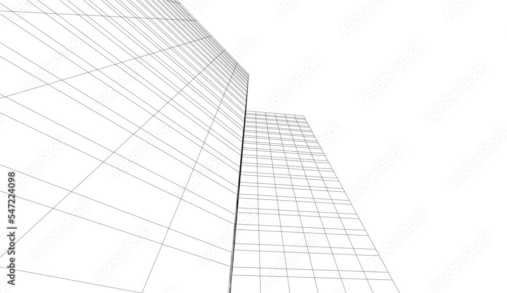 Architectural drawing vector 3d illustration Architectural drawing vector 3d illustration