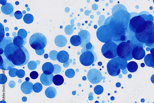Vertical shot of Blue watercolor droplets seamless textile pattern 3d illustrated
