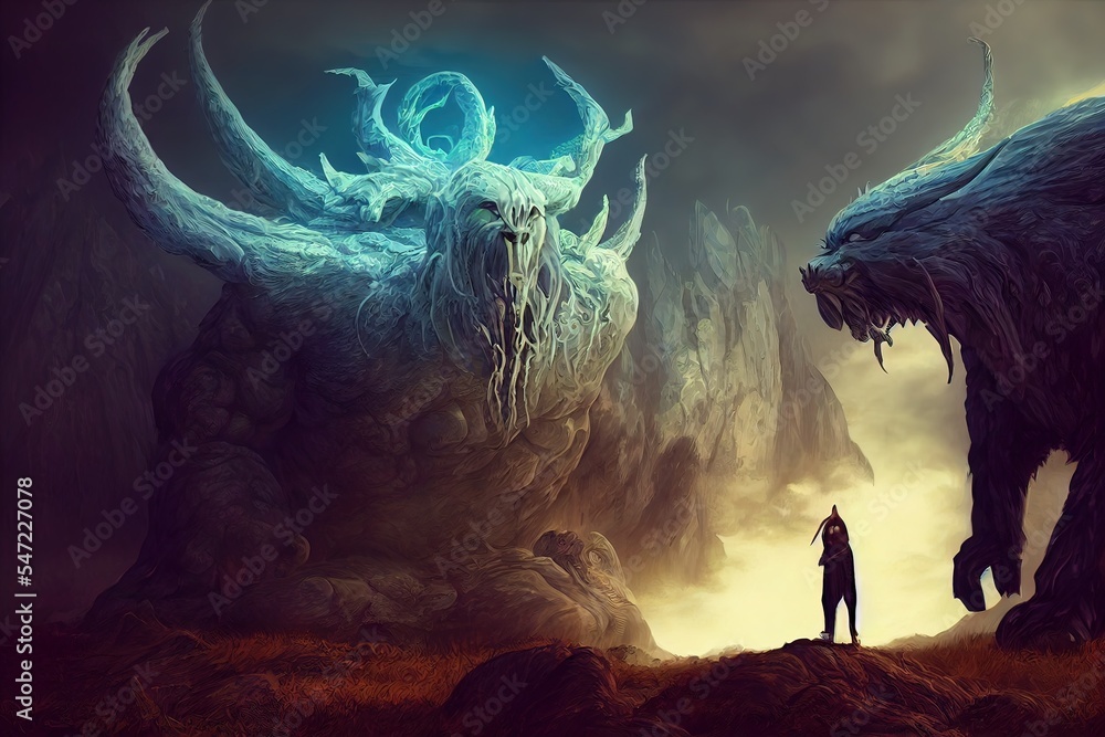 fantasy giant monster in concept Norse Mythology Stock Illustration