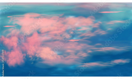 Colorful clouds in the sky, Sunset, Sunrise, Beauty Illustration design