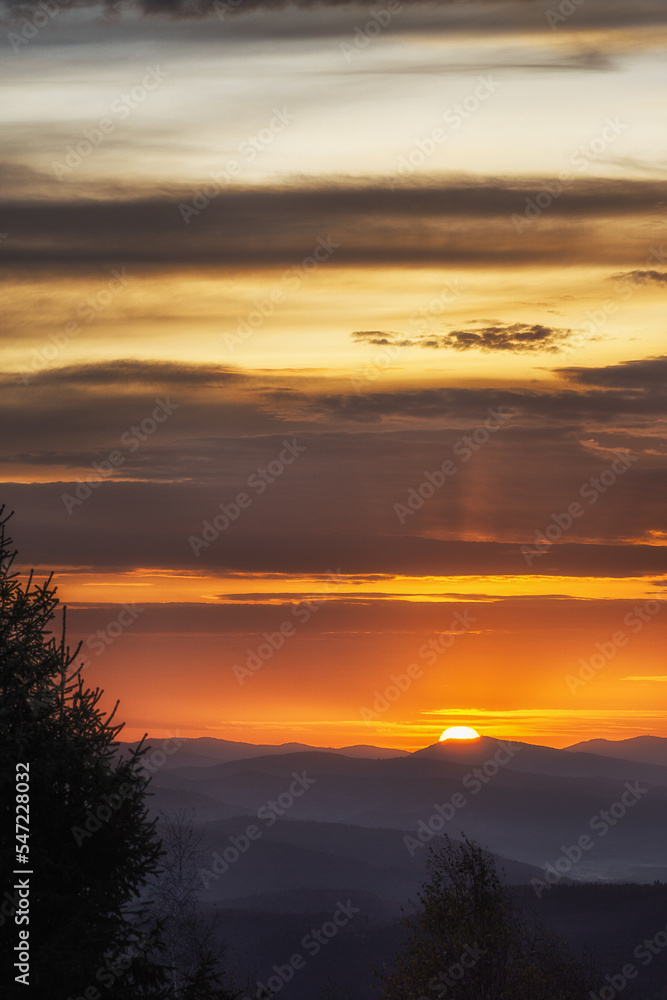 Sunrise on top of the mountain