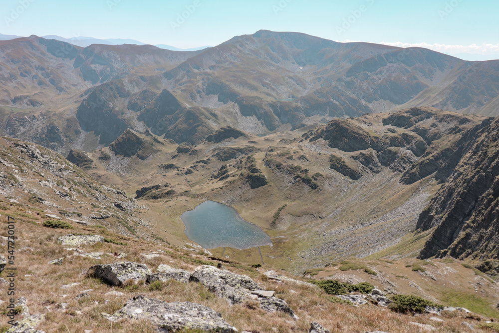 Seven Rila Lakes in Rila National Park in Bulgaria. A national park where you can do many hikes with views over stunning lakes. 