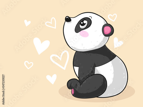 Träumender Comic Panda