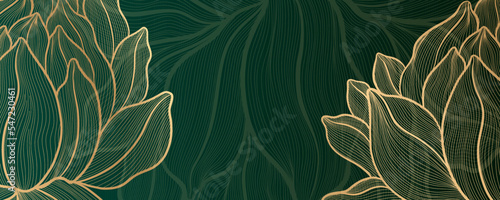 Lotus flower outline hnd drawn style. Asian national symbol plant. Vintage sketch design.