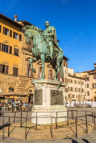 Florence, Italy. Equestrian statue of Duke Cosimo I de' Medici, 1594