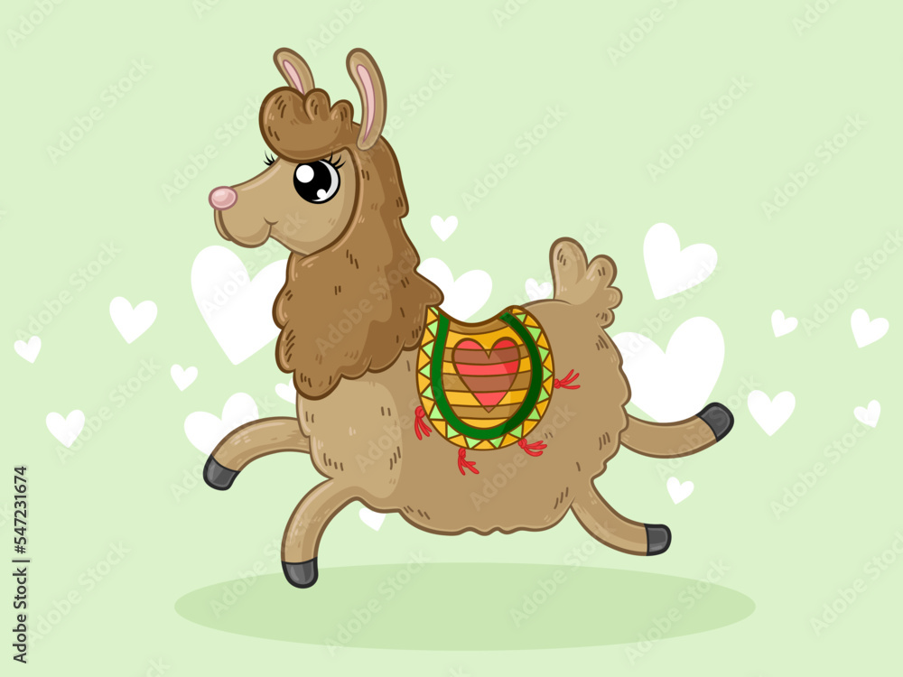 Springendes Comic Lama Springendes Comic Lama