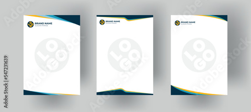 Set of Modern Business Letterhead Design Template, Abstract Design, Corporate Business - Letterhead Template, Multipurpose, elegant concept - Vector EPS file