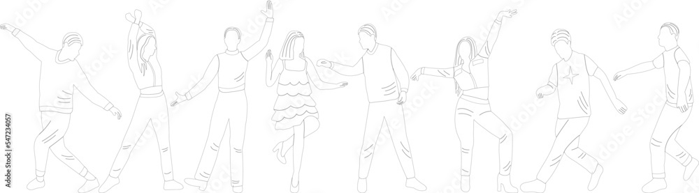 disco dancing people doodle sketch ,outline isolated vector disco dancing people doodle sketch ,outline isolated vector
