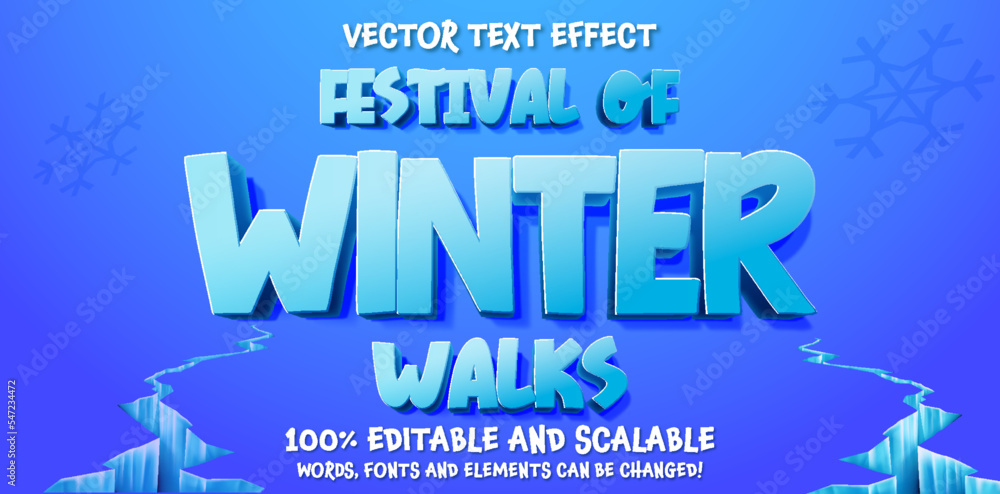 Scandinavian theme. Set of abstract vector illustrations. Typography and background engraving illustrations . Label, poster, cover, t-shirt print. 3d blue editable Winter walks