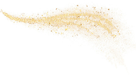 Abstract line hand-drawn with gold glitter