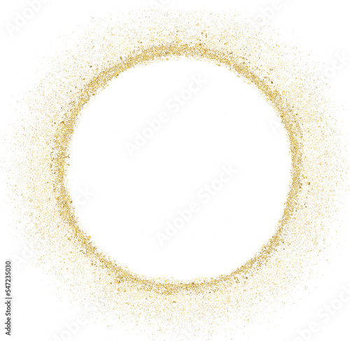 gold glitter round frame hand-drawn
