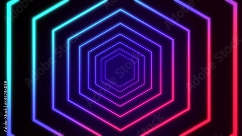 Neon geometric patterned background