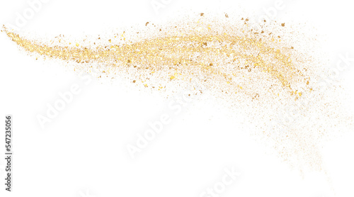 Abstract line hand-drawn with gold glitter photo