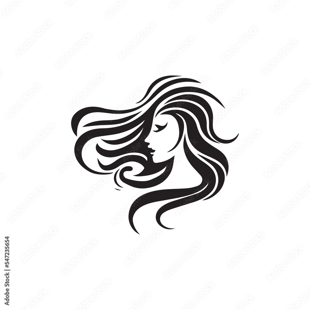 wavy hair logo , beauty salon logo, hair dresser logo , cosmetic logo