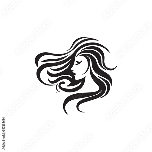 wavy hair logo   beauty salon logo  hair dresser logo   cosmetic logo
