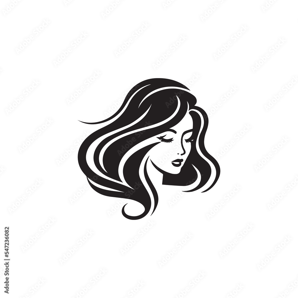 wavy hair logo , beauty salon logo, hair dresser logo , cosmetic logo