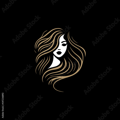 wavy hair logo , beauty salon logo, hair dresser logo , cosmetic logo