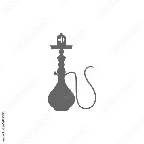 Black hookah icon isolated on a white background - concept of smoking