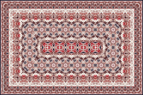 Rich persian red colored carpet ethnic pattern.