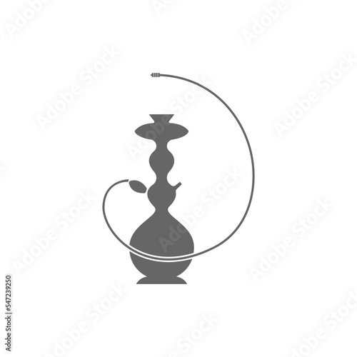 Black hookah icon isolated on a white background - concept of smoking