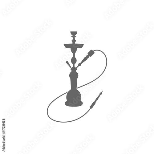 Black hookah icon isolated on a white background - concept of smoking