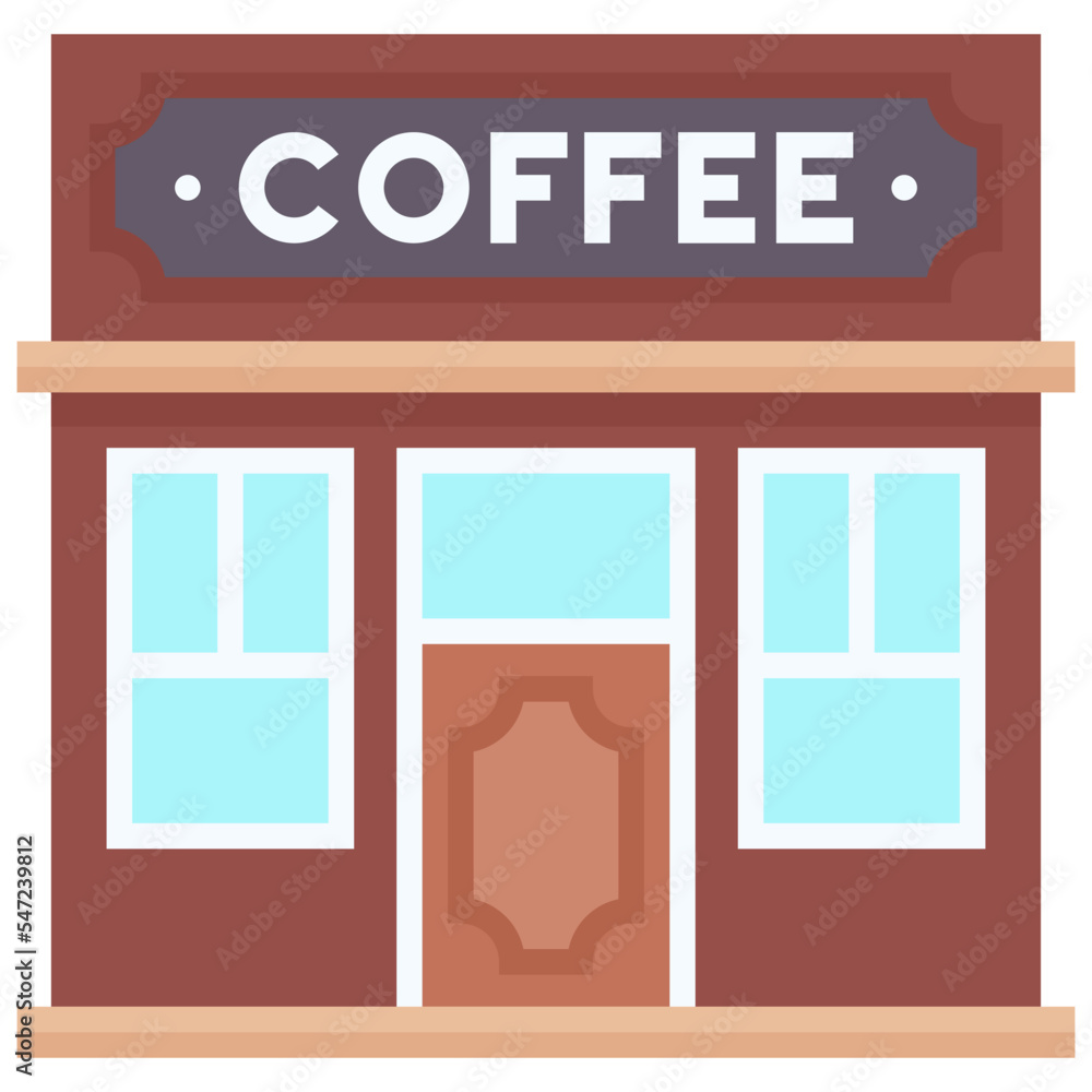 Coffeehouse, coffee shop or cafe icon Coffeehouse, coffee shop or cafe icon